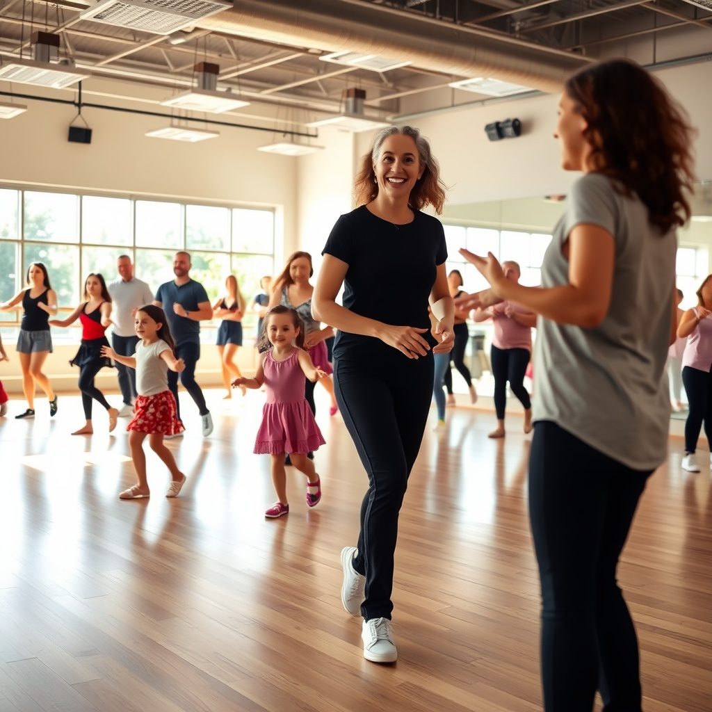 Happy dancers in class at Dance Studio